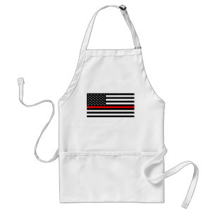 thin red line flag fireman firefighter usa united standard apron