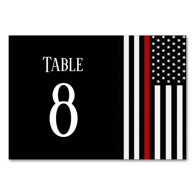 Thin Red Line Flag Table Number (Front)