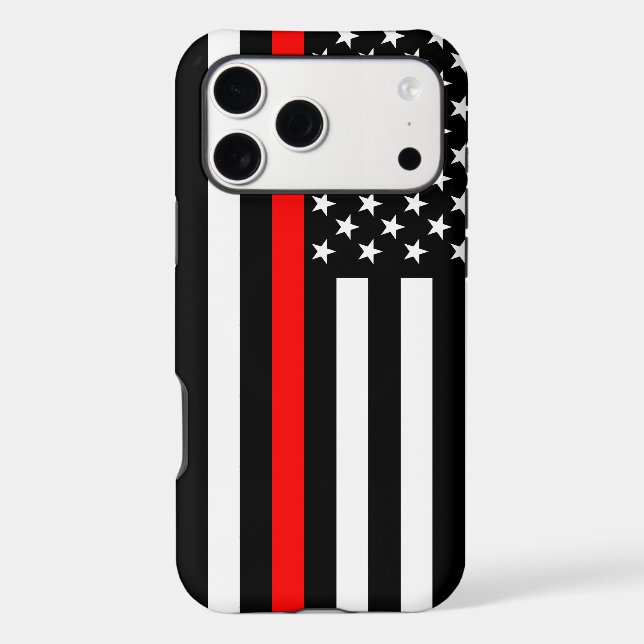 Thin Red Line Graphic on a US Flag on a (Back)