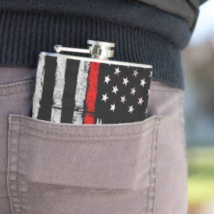 Thin Red Line Hip Flask
