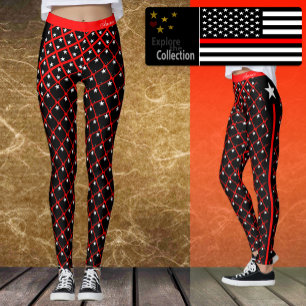 Thin Red Line leggings, flag fashion, America Leggings