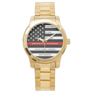 Thin Red Line Personalised Firefighter Retirement Watch