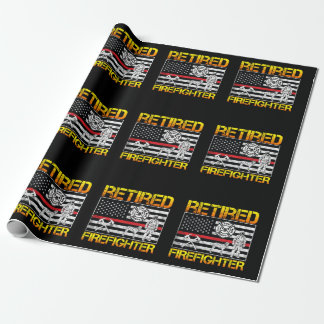 Thin Red Line Retired Firefighter Retirement Wrapping Paper