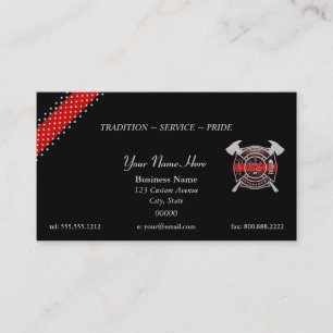 Thin Red Line Stars and Stripes Firefighter Business Card