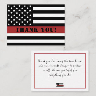 Thin Red Line USA Flag Firefighter Appreciation Card