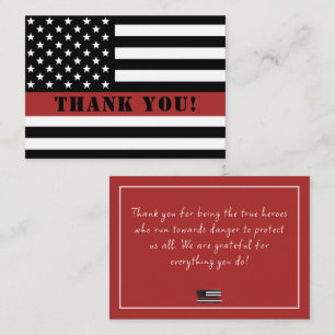 Thin Red Line USA Flag Firefighter Appreciation Card