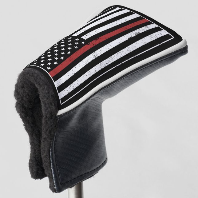 Thin Red Line USA Flag Firefighter Fire Department Golf Head Cover (3/4 Front)
