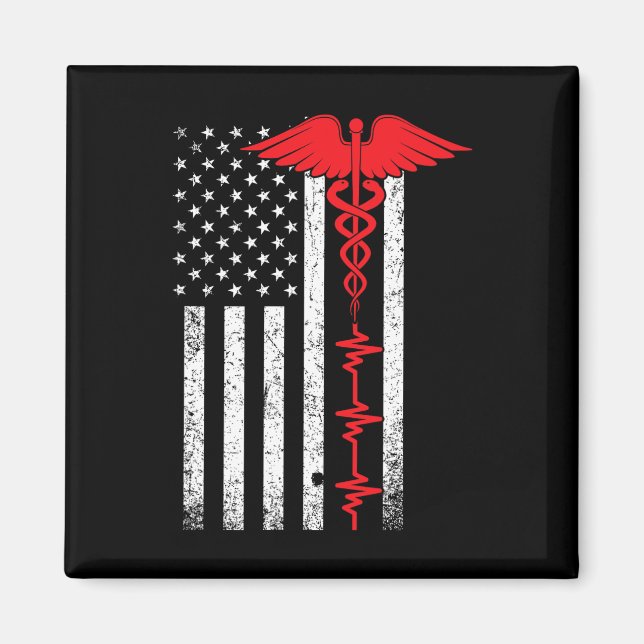 Thin Red Line Usa Flag Nurse  Magnet (Front)