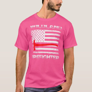 Thin Red Line Wildland Firefighter American Flag A T-Shirt