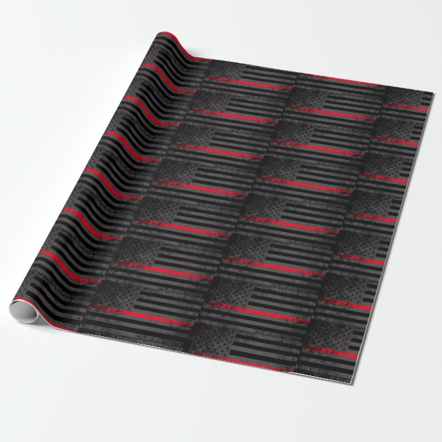 Thin Red Line Wrapping Paper (Unrolled)