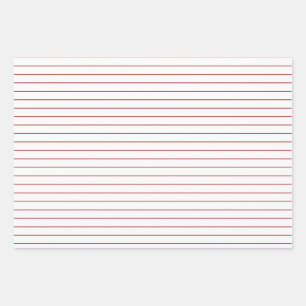 Thin Red Stripes on White Party or Christmas Wrapping Paper Sheet