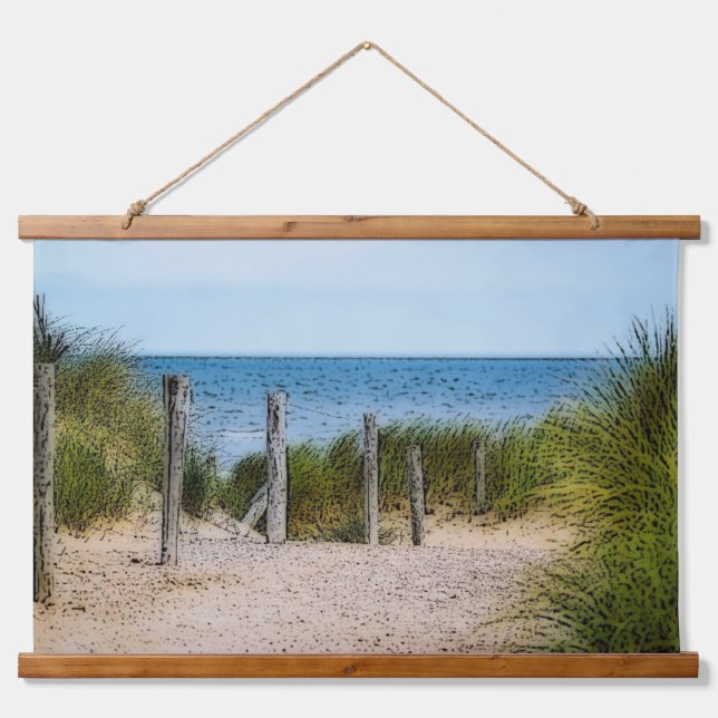 Thin, Sea, Fence Hanging Tapestry (Front)