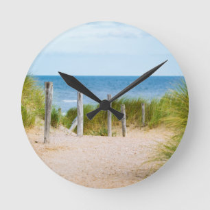 Thin, Sea, Fence Round Clock