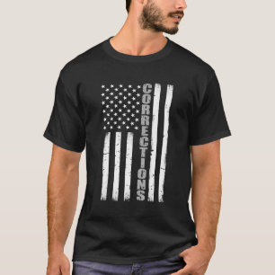 Thin Silver Line Corrections Flag T-Shirt