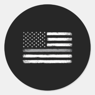 Thin Silver Line Flag Correctional Officer Correct Classic Round Sticker