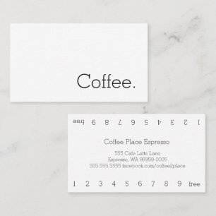 Thin Simple Light Word Loyalty Coffee Punchcard Card