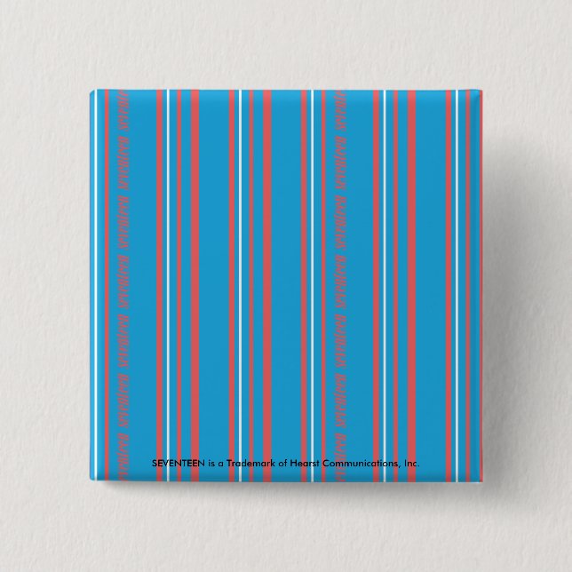 Thin Stripes Aqua 15 Cm Square Badge (Front)