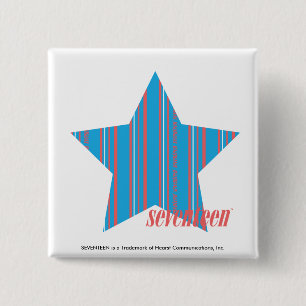 Thin Stripes Aqua 2 15 Cm Square Badge