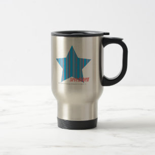 Thin Stripes Aqua 2 Travel Mug