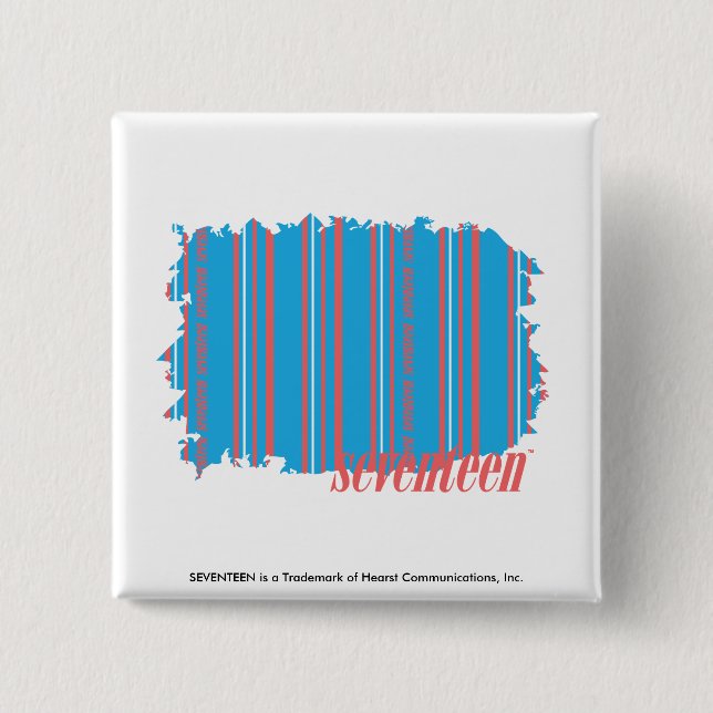 Thin Stripes Aqua 4 15 Cm Square Badge (Front)