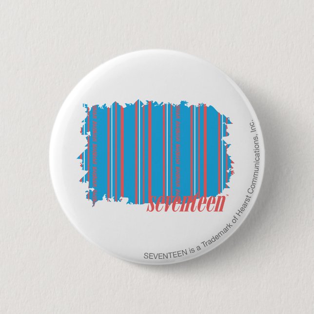 Thin Stripes Aqua 4 6 Cm Round Badge (Front)