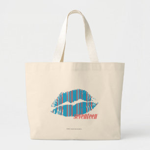Thin Stripes Aqua Large Tote Bag