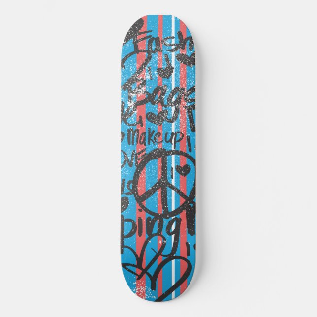 Thin Stripes Aqua Skateboard (Front)