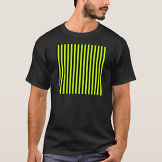 Thin Stripes - Black and Fluorescent Yellow T-Shirt