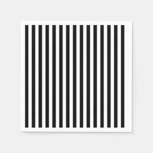 Thin Stripes - Black and White Napkin