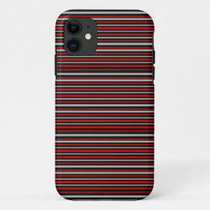 thin stripes in black and red iPhone 11 case