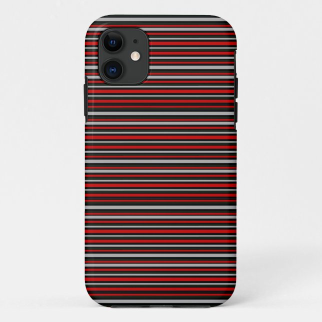 thin stripes in black and red Case-Mate iPhone case (Back)