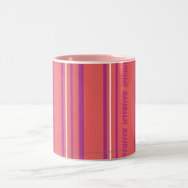 Thin Stripes LtPink Two-Tone Coffee Mug (Center)