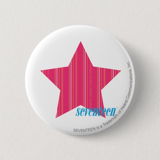 Thin Stripes Magenta 3 6 Cm Round Badge (Front)
