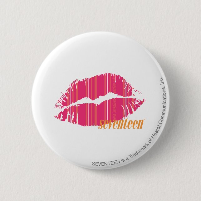 Thin Stripes Magenta 6 Cm Round Badge (Front)