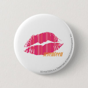 Thin Stripes Magenta 6 Cm Round Badge