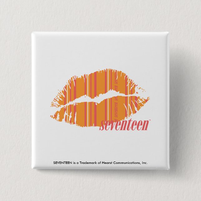 Thin Stripes Orange 15 Cm Square Badge (Front)