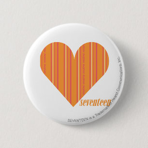 Thin Stripes Orange 3 6 Cm Round Badge