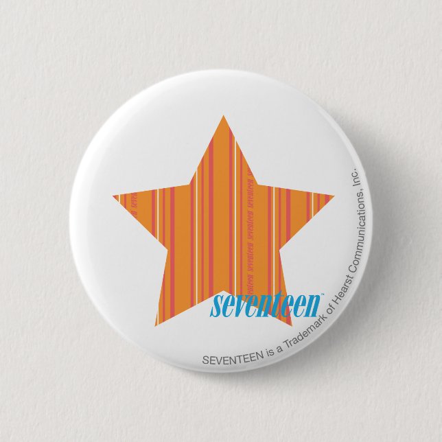 Thin Stripes Orange 4 6 Cm Round Badge (Front)