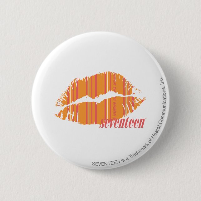 Thin Stripes Orange 6 Cm Round Badge (Front)