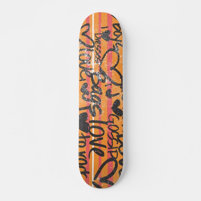 Thin Stripes Orange Skateboard (Front)