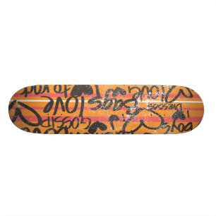 Thin Stripes Orange Skateboard