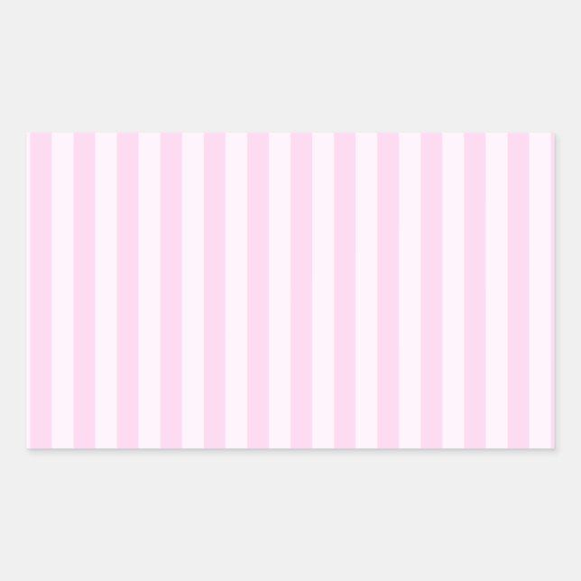 Thin Stripes - Pink and Light Pink Rectangular Sticker (Front)