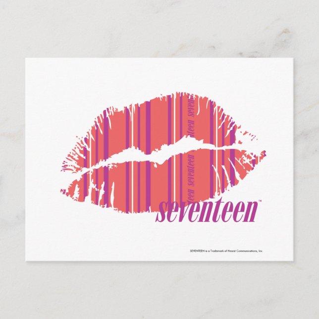 Thin Stripes Pink Postcard (Front)