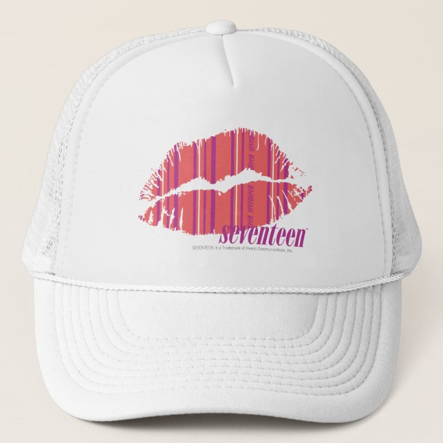 Thin Stripes Pink Trucker Hat (Front)
