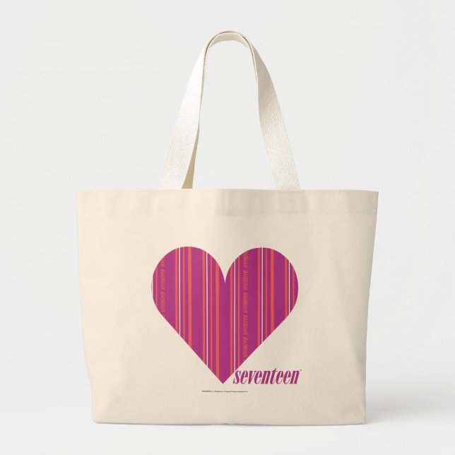 Thin Stripes Purple 4 Large Tote Bag (Front)