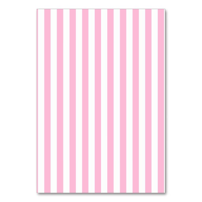 Thin Stripes - White and Cotton Candy Table Number (Front)
