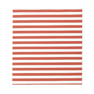 Thin Stripes - White and Dark Pastel Red Notepad