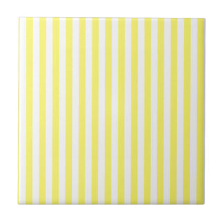 Thin Stripes - White and Lemon Tile