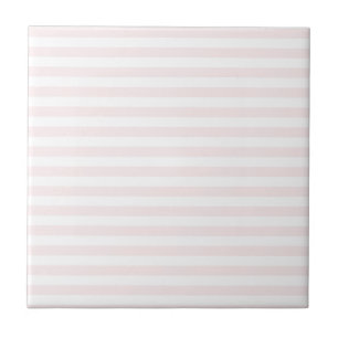 Thin Stripes - White and Pale Pink Tile