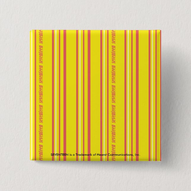 Thin Stripes Yellow 15 Cm Square Badge (Front)